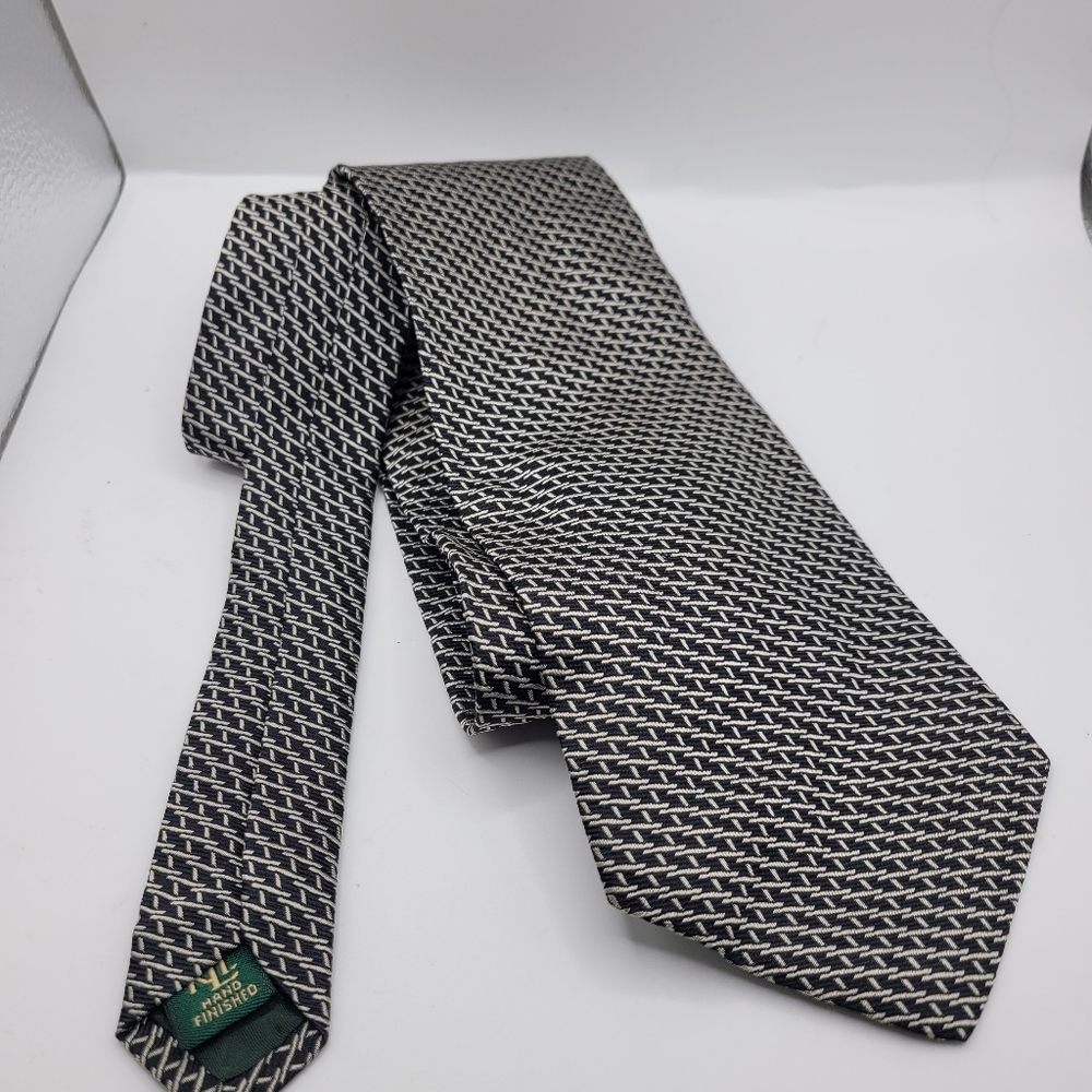 Lauren Ralph Lauren Black And White Silk Men's Tie